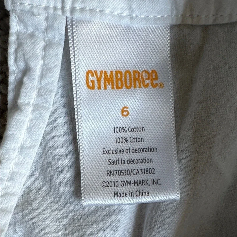 Gymboree Kids White Blue Embroidered Cotton‎ Blouse Top Size 6 Nordic Festive